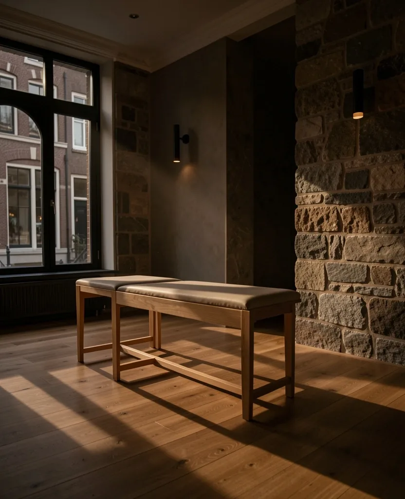 Interieur van een rustige Amsterdamse wellnessstudio