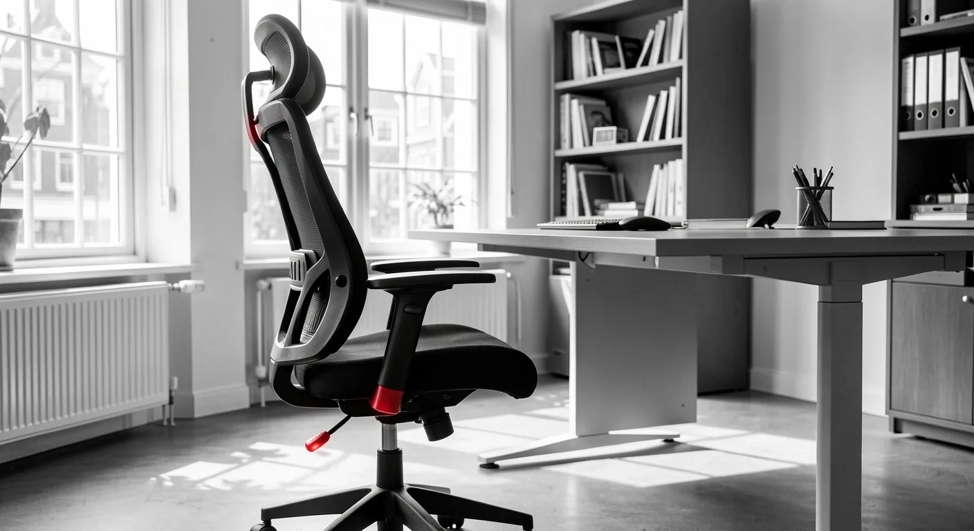 Ergonomische werkplek in een Amsterdamse kantooromgeving